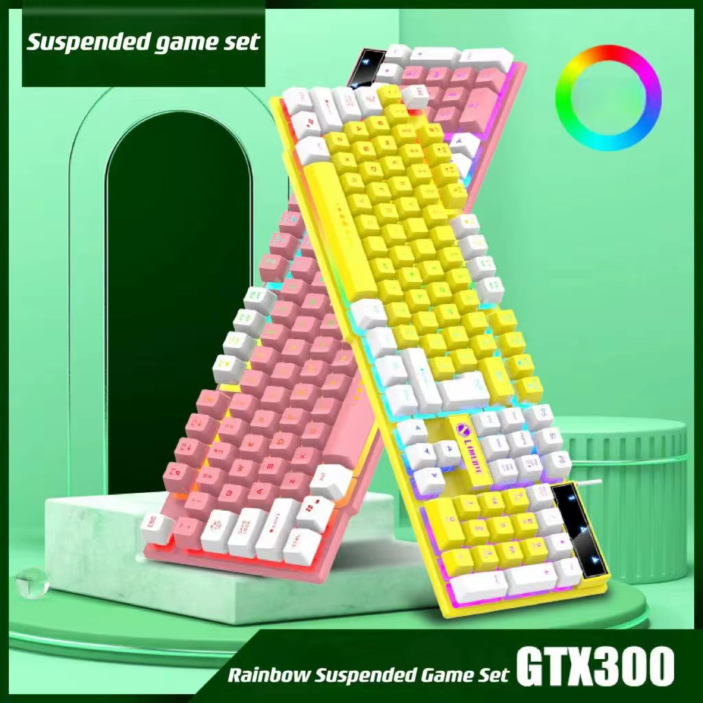 Luminous Wired Mechanical Keyboard and Mouse Set for Gaming and Office Use - USB Compatible for PC and Laptop