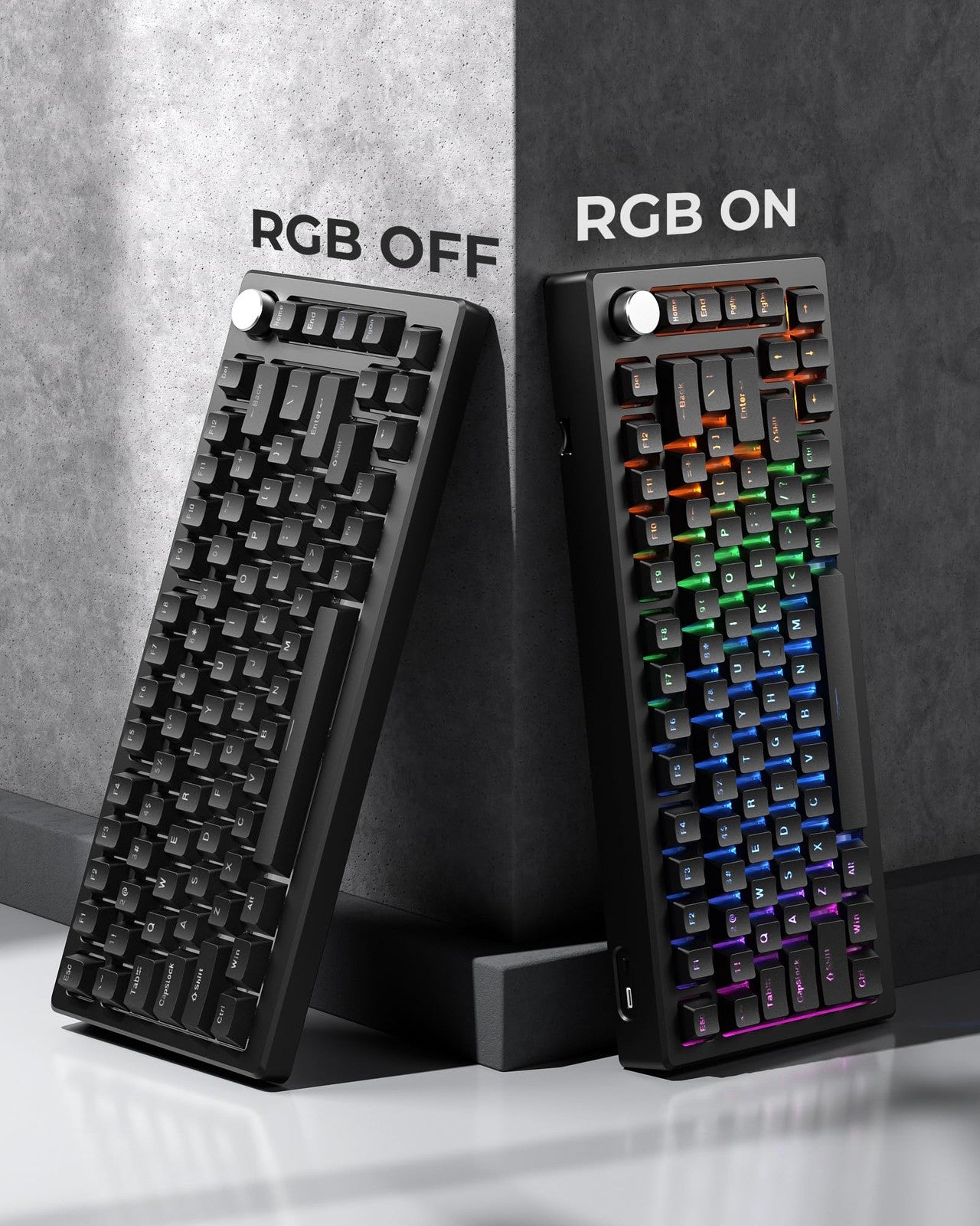 Doubleshot PBT Keycaps Set for 60% 75% 100% Mechanical Keyboards - Black