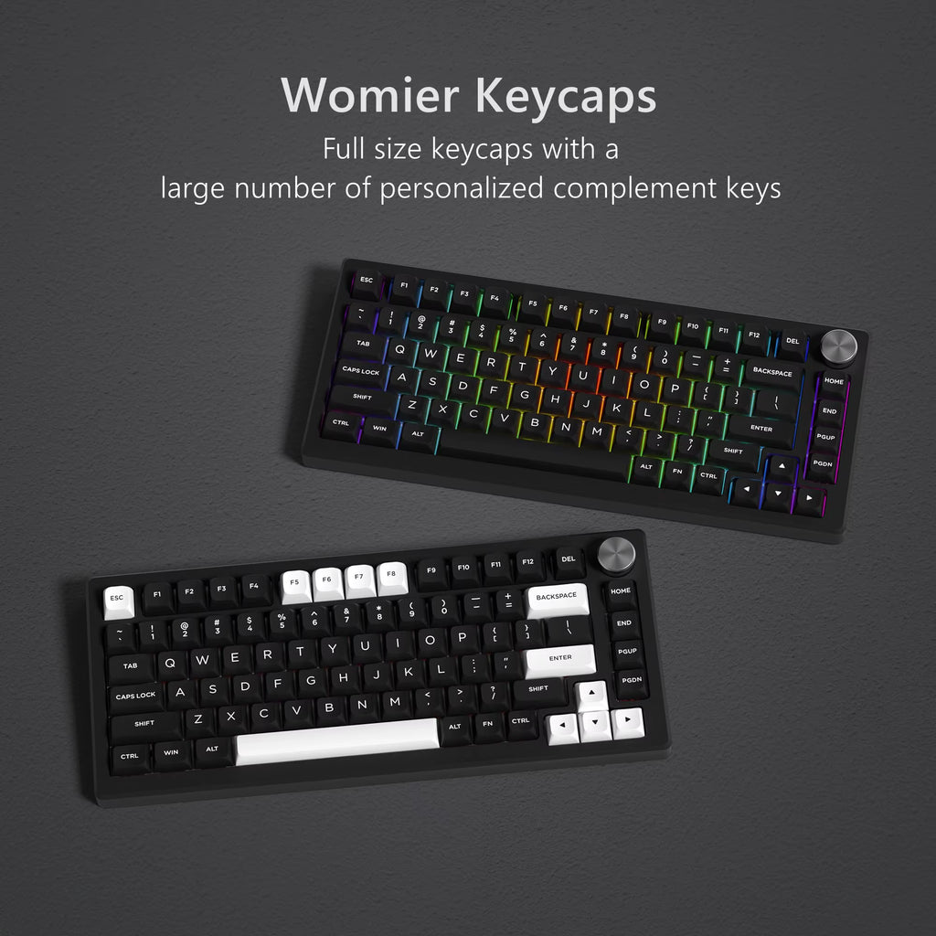 189 Keys ISA Profile Minimalist Keyboard Keycaps WOB BOW Double Shot PBT Keycaps for Gateron Cherry MX Switches Gaming Keyboard