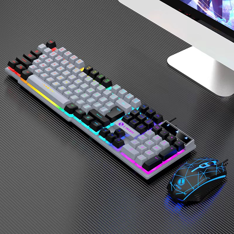 Luminous Wired Mechanical Keyboard and Mouse Set for Gaming and Office Use - USB Compatible for PC and Laptop