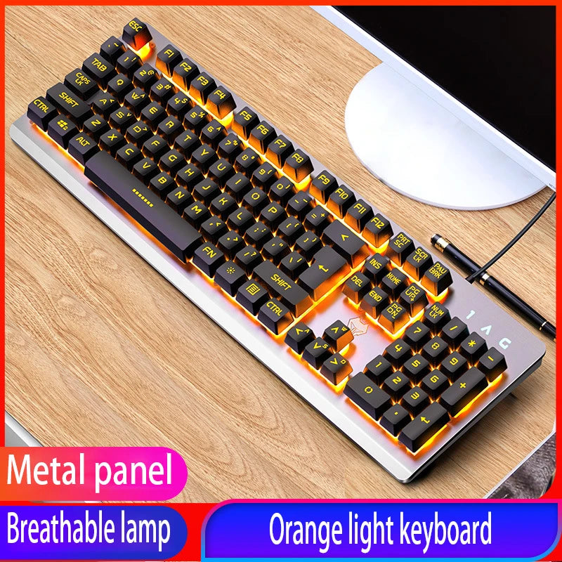 GX2 Waterproof RGB Mechanical Feel Keyboard & Mouse Combo - 104 Keys with Replaceable Covers
