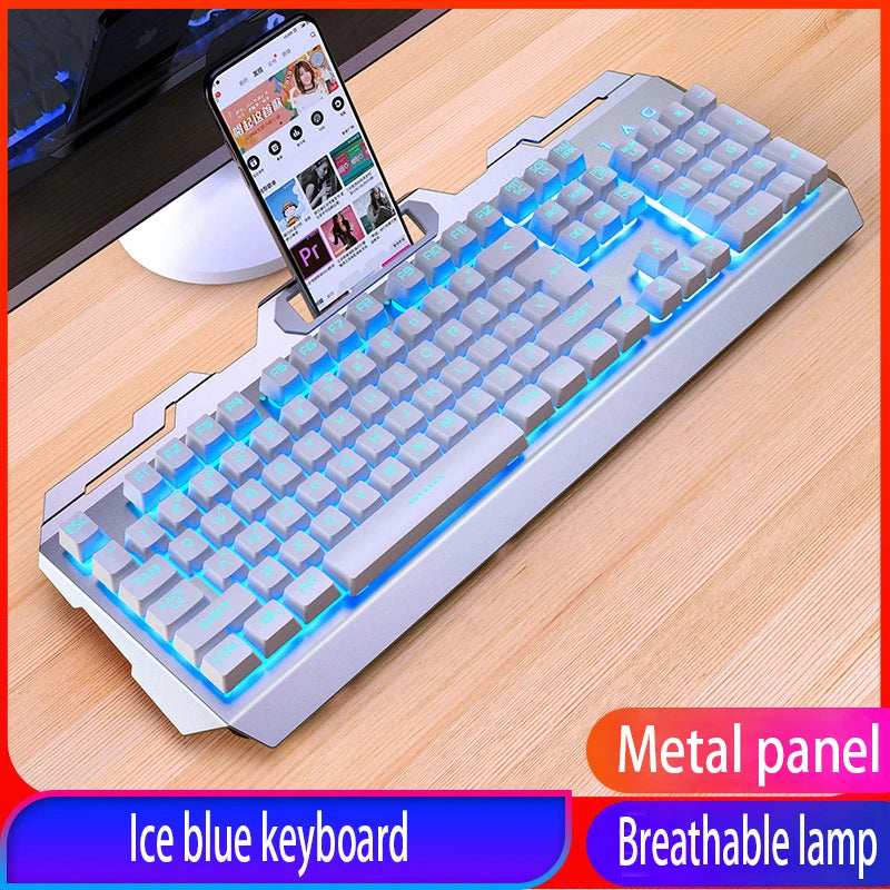 GX2 Waterproof RGB Mechanical Feel Keyboard & Mouse Combo - 104 Keys with Replaceable Covers