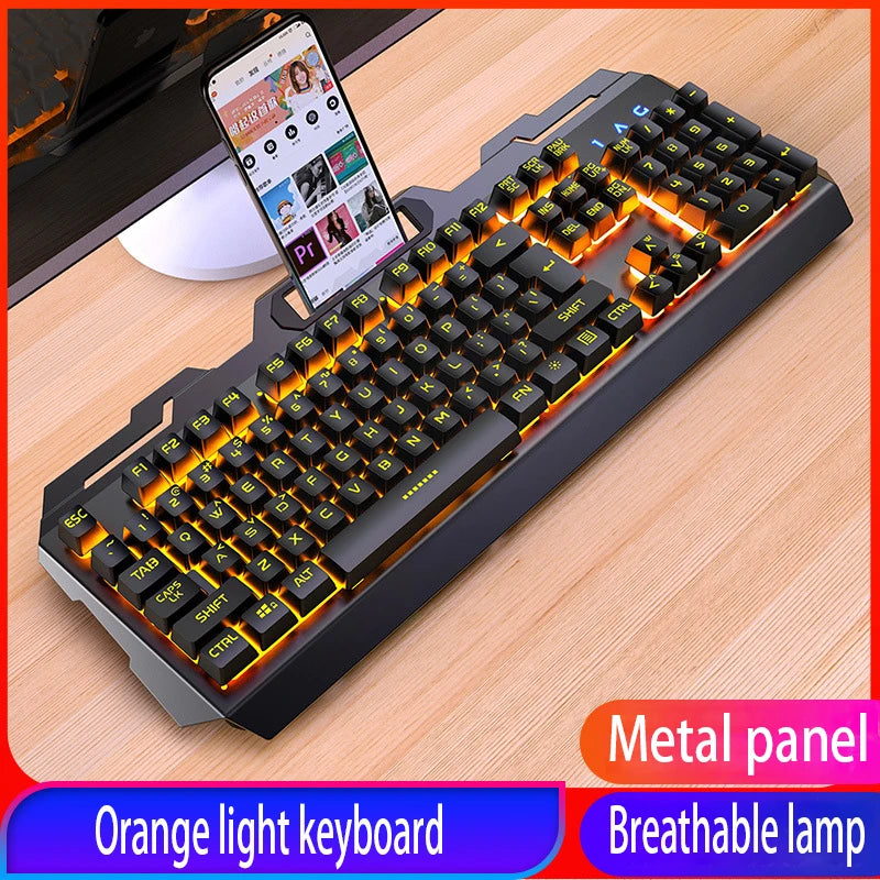 GX2 Waterproof RGB Mechanical Feel Keyboard & Mouse Combo - 104 Keys with Replaceable Covers
