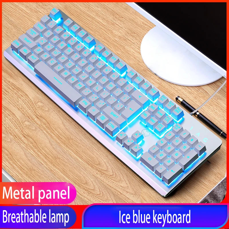 GX2 Waterproof RGB Mechanical Feel Keyboard & Mouse Combo - 104 Keys with Replaceable Covers