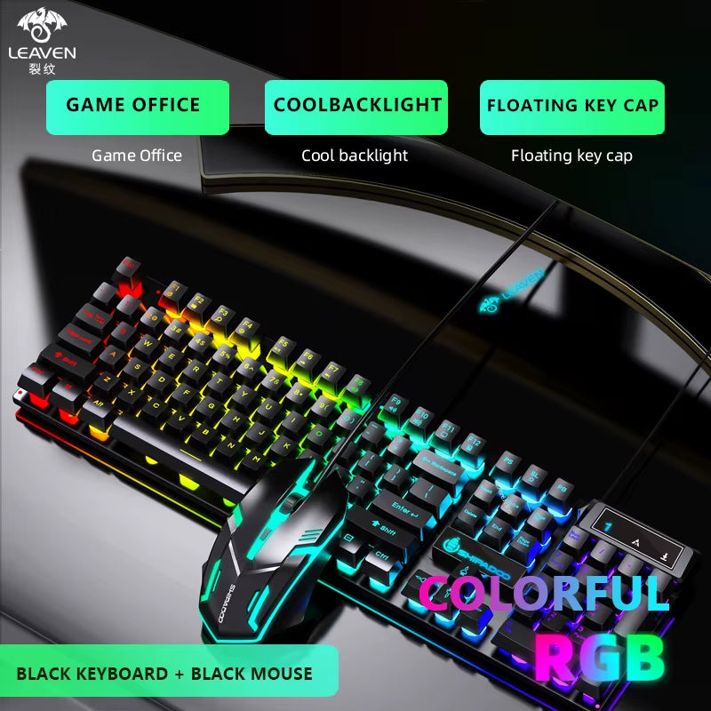 Computer Gaming Keyboard and Mouse Set USB Wired Backlight PC Keyboard Mouse Combos