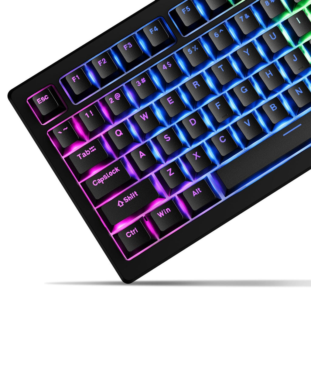 Doubleshot PBT Keycaps Set for 60% 75% 100% Mechanical Keyboards - Black