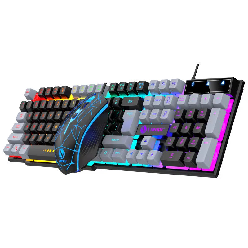 Luminous Wired Mechanical Keyboard and Mouse Set for Gaming and Office Use - USB Compatible for PC and Laptop
