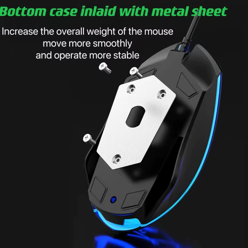 Luminous Wired Mechanical Keyboard and Mouse Set for Gaming and Office Use - USB Compatible for PC and Laptop