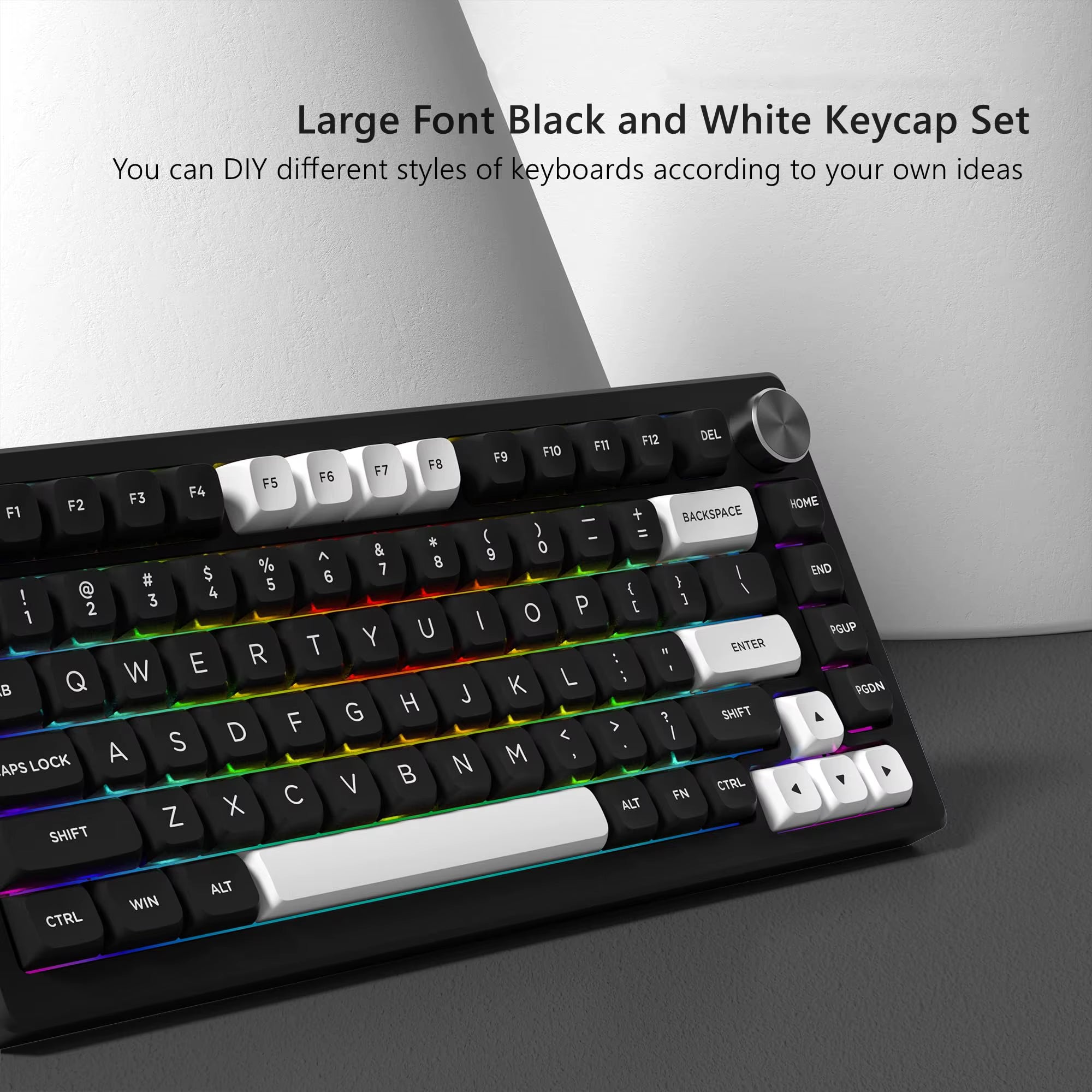 189 Keys ISA Profile Minimalist Keyboard Keycaps WOB BOW Double Shot PBT Keycaps for Gateron Cherry MX Switches Gaming Keyboard